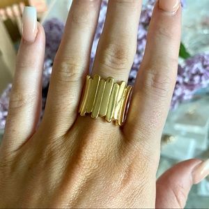 Gold Statement Ring Cocktail Style Artisan Luxury
